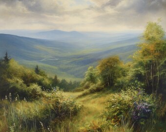 Blue Ridge Mountain Art PNG