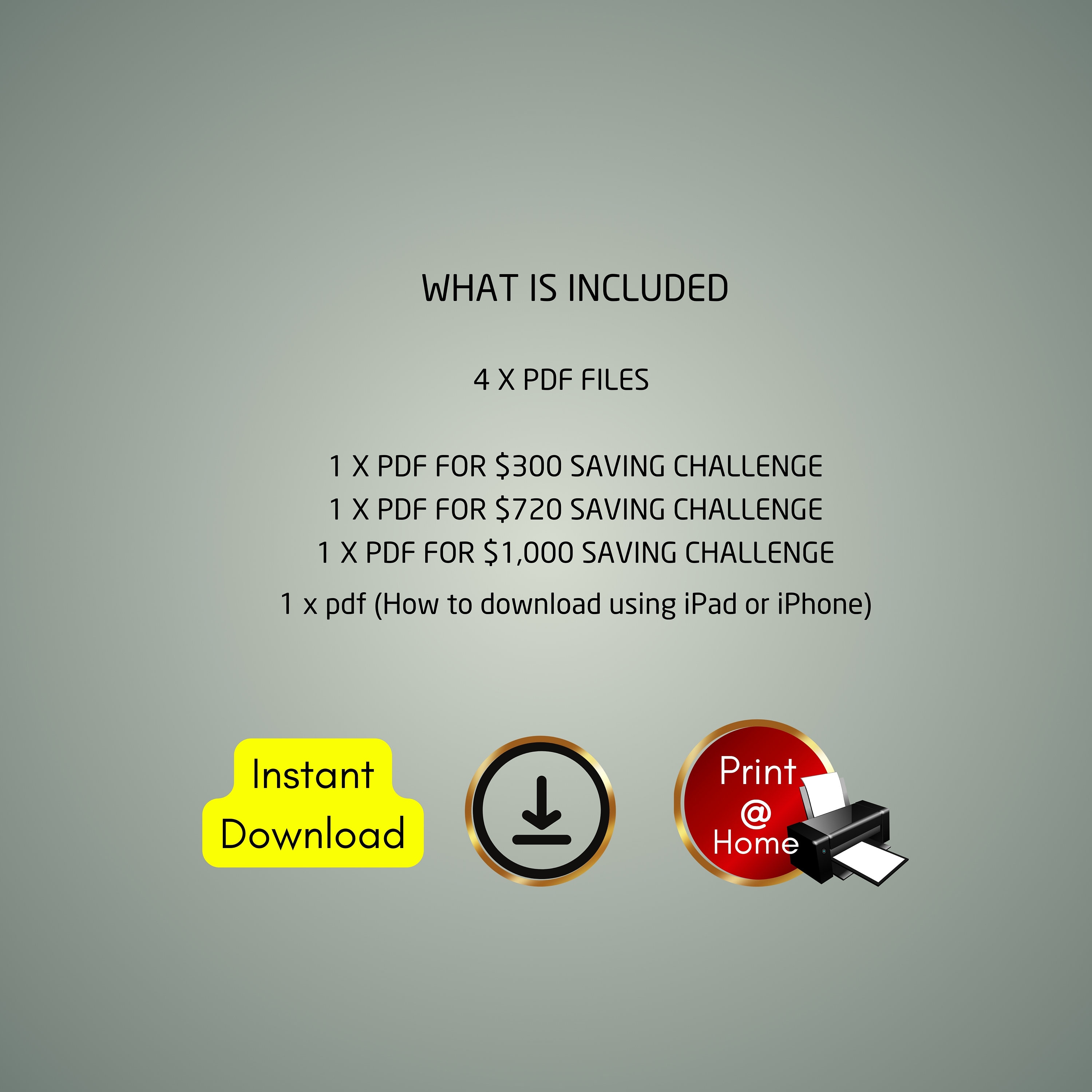 Savings Challenge Printable Set of 3 Bundle Saving Challenge Saving Challenge Trackers Cash ...