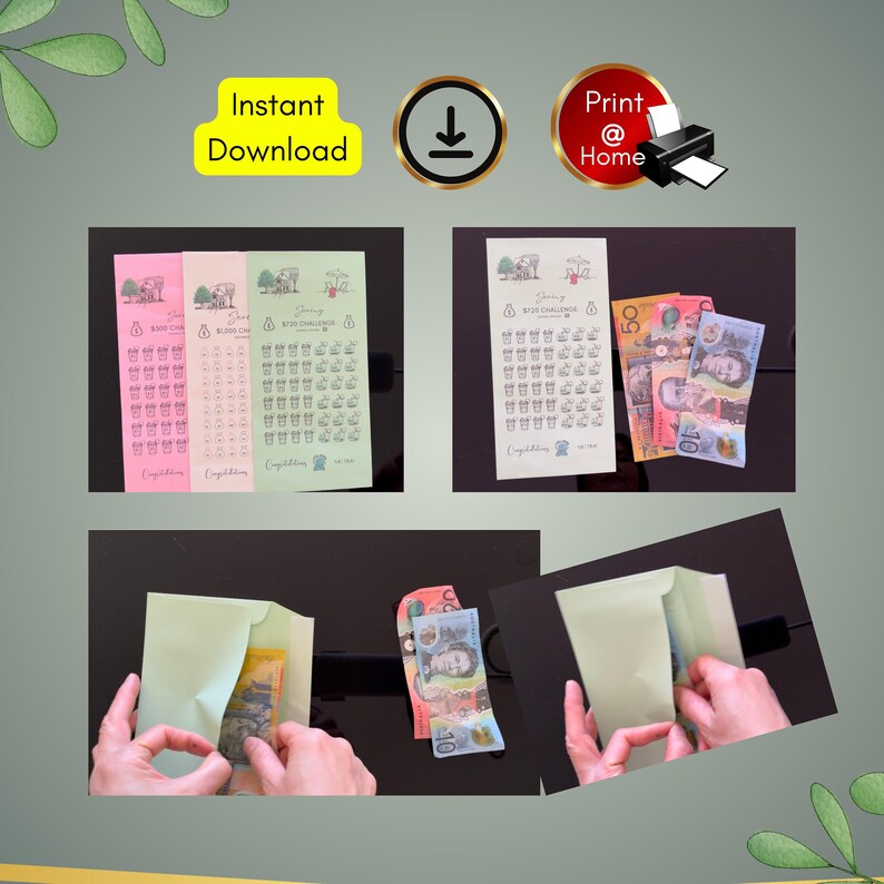 Savings Challenge Printable Set of 3 Bundle Saving Challenge - Etsy