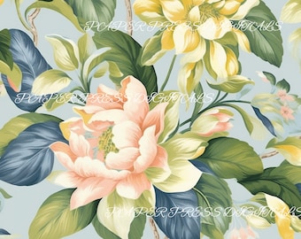 Vintage Floral Wallpaper, Scrapbook Paper, Junk Journal Kit (Digital Download)