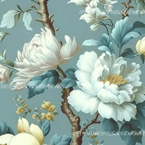 Shabby Chic vintage Teal Floral Digital Paper, Shabby Chic Paper Pack, Roses et Floral Scrapbook Collage Sheets. Roses - TÉLÉCHARGEMENT INSTANTANÉ