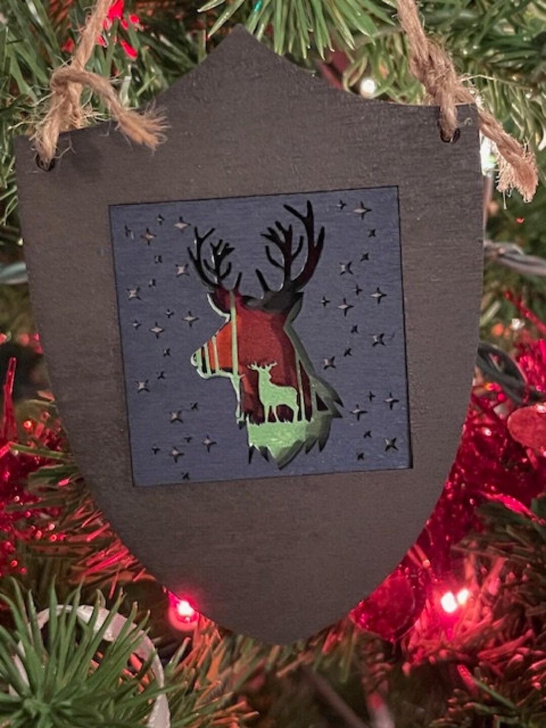 Radiant Elegance Handmade Lasercut Deer Shadow Box Ornament Etsy