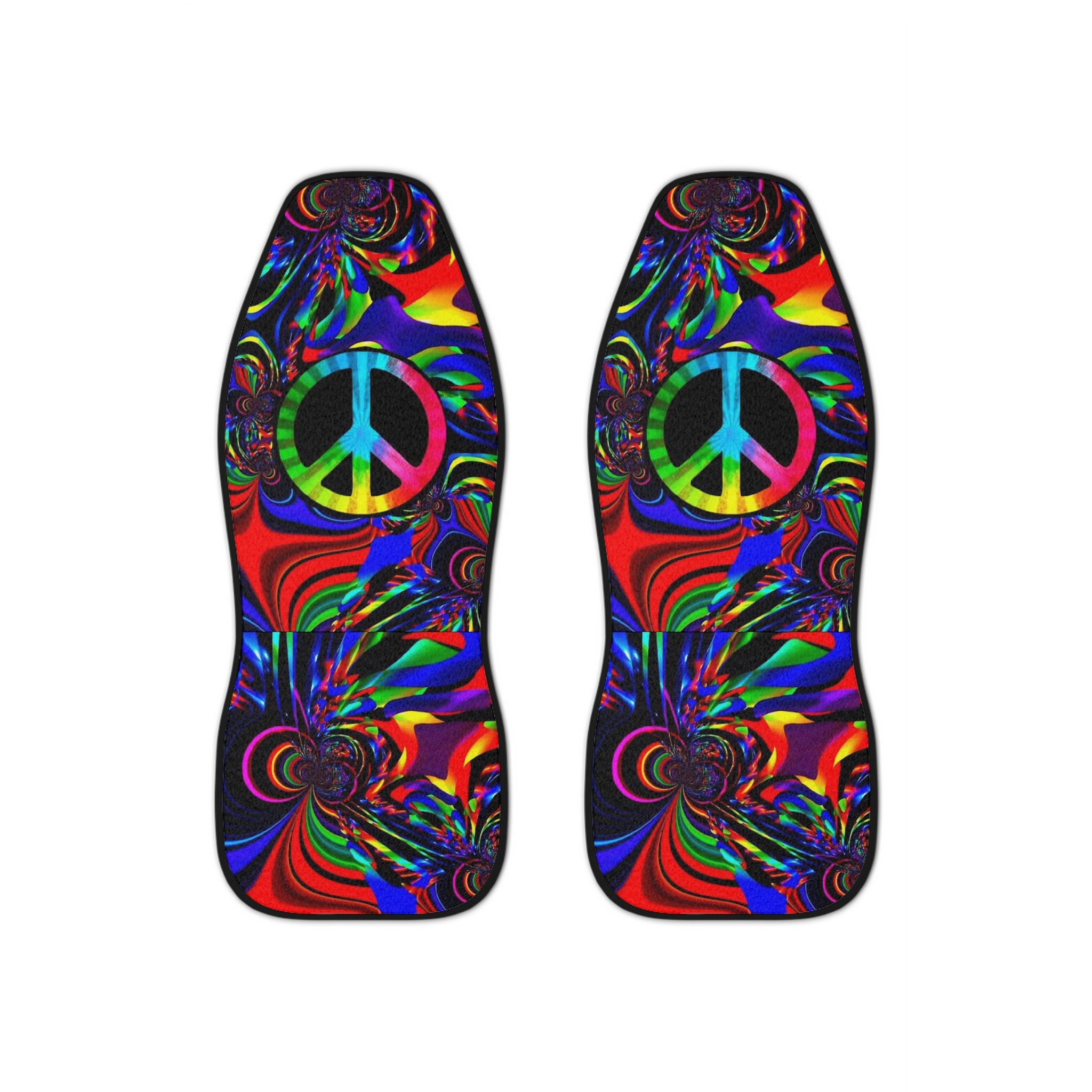 Rainbow Peace Sign Car Seat Covers ,Hippie Car Decor ,Boho Seat Covers