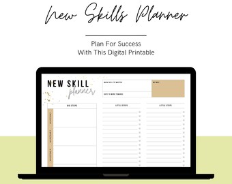 Plan Learning New Skills with a Goal Planner Download Printable | US Letter Size
