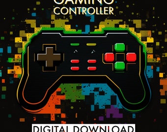 DRUCKBARE 8-Bit Video Game Controller Digitaler Download v4 | Poster Arcade | Retro Gamer Kunst | Spielzimmer Dekor | Pixel Kunst | Gamer Poster