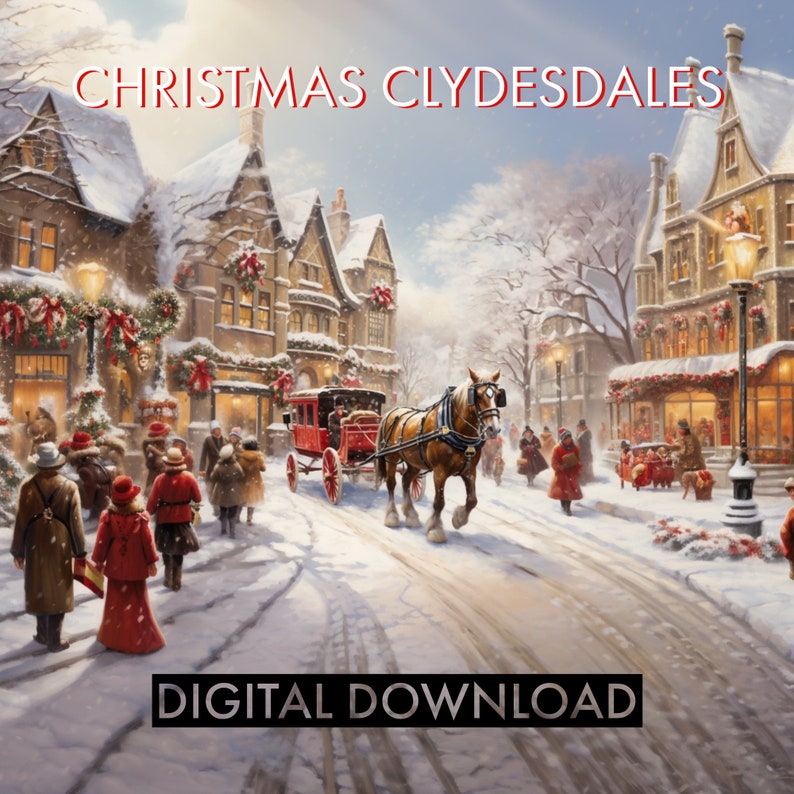 PRINTABLE Christmas Clydesdales Christmas Decor Christmas - Etsy