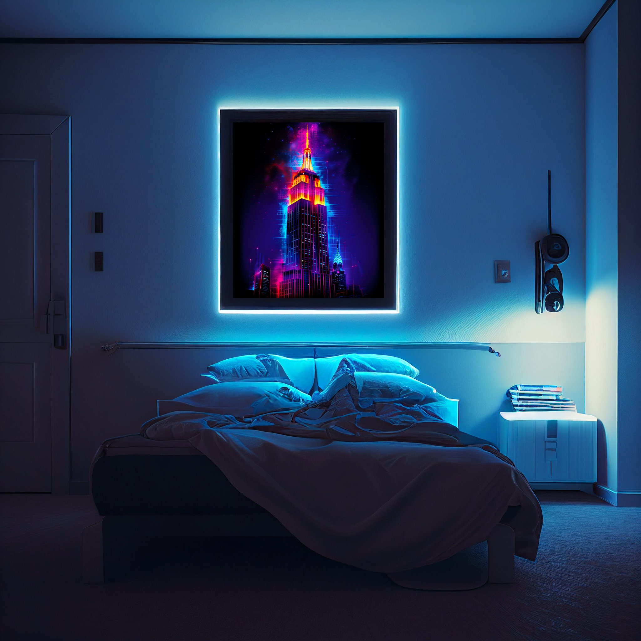 PRINTABLE Neon New York City Landmarks Gallery Set Neon Prints Neon ...