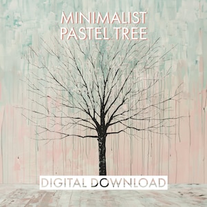 PRINTABLE Minimalist Pastel Tree Wall Art Digital Download