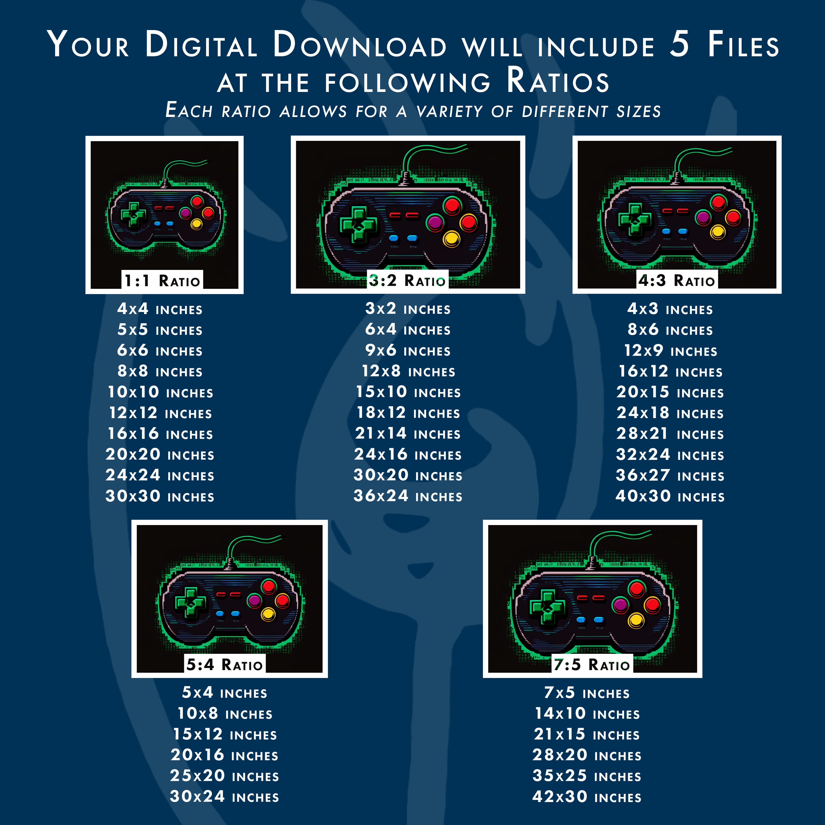 PRINTABLE 8-bit Video Game Controller Digital Download V2 | Arcade Wall ...