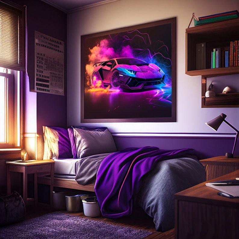 PRINTABLE Neon Digital Download Poster Neon Prints Neon Lambo Bedroom