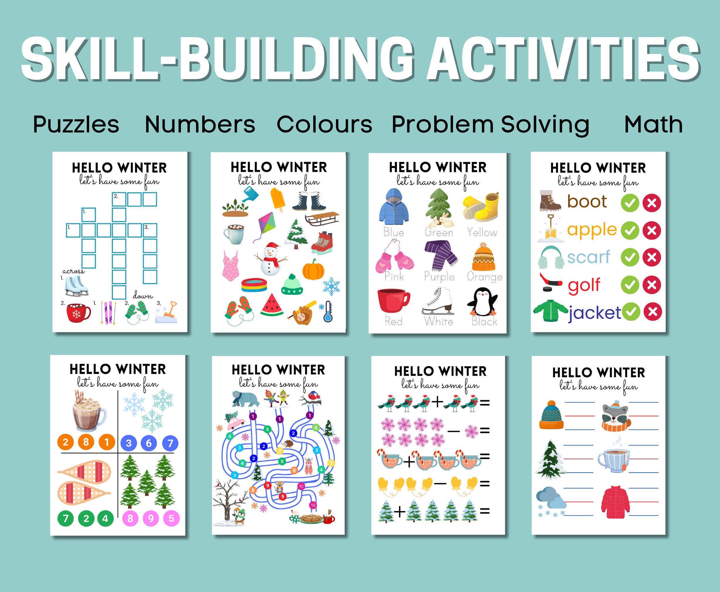 WINTER THEME ACTIVITY Printable Worksheets, Early Learning, Kids ...