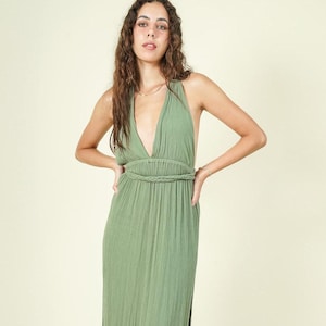 Sage Green Halter Dress - Etsy