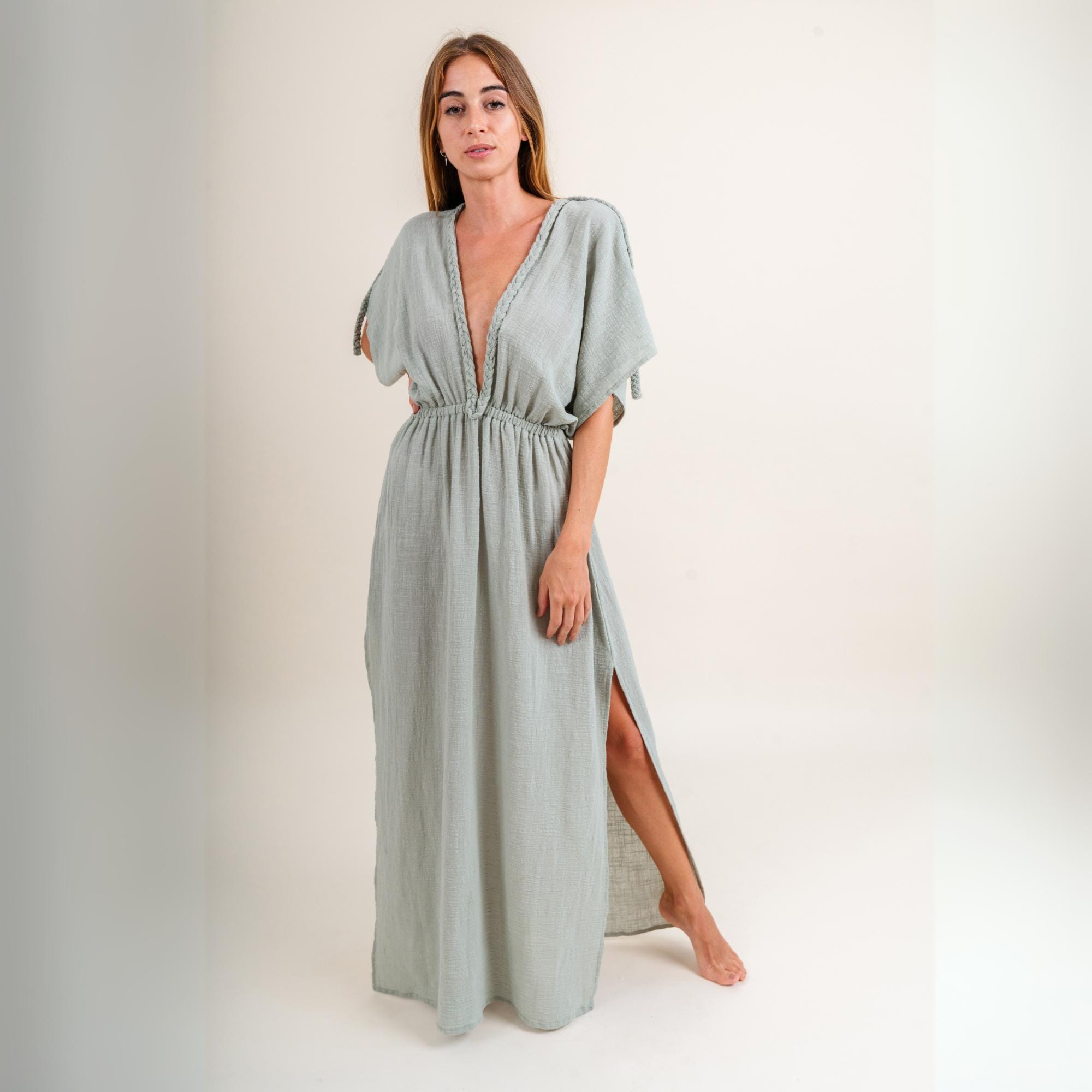 queen elizabeth 2 green dress FAIRY Dress in Khaki Green – Zhenabia main image 1