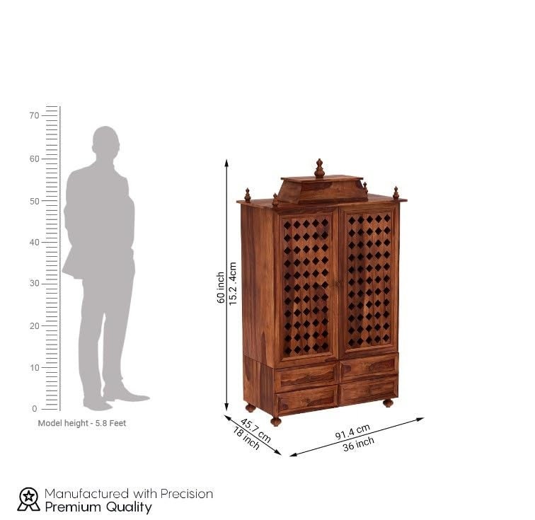 Temple Mandir Pooja Ghar Sheesham Wooden Temple Brown Colour Mandir