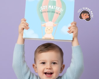 Libro cristiano personalizado para niños en ESPAÑOL | Historia con nombre personalizado, regalo cristiano pascuas | Libro para antes dormir.