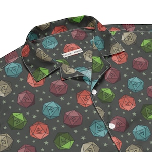 D20 Unisex Button Up Shirt // dark gray
