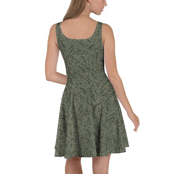 RPG Druid's Kit [muted olive green] Skater Dress