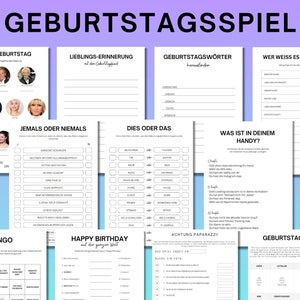 Birthday game for children and adults, ideal for every birthday, birthday party game, photo tasks, bingo printable German