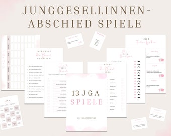 Bachelorette party games for women, editable JGA games, personalizable JGA game, bridal shower game PDF A4