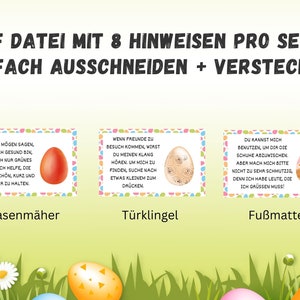 Schnitzeljagd für Ostern, Eiersuche für Kinder, Ostern Schatzsuche drinnen und draußen, Schnitzeljagd zum Ausdrucken PDF Bild 2