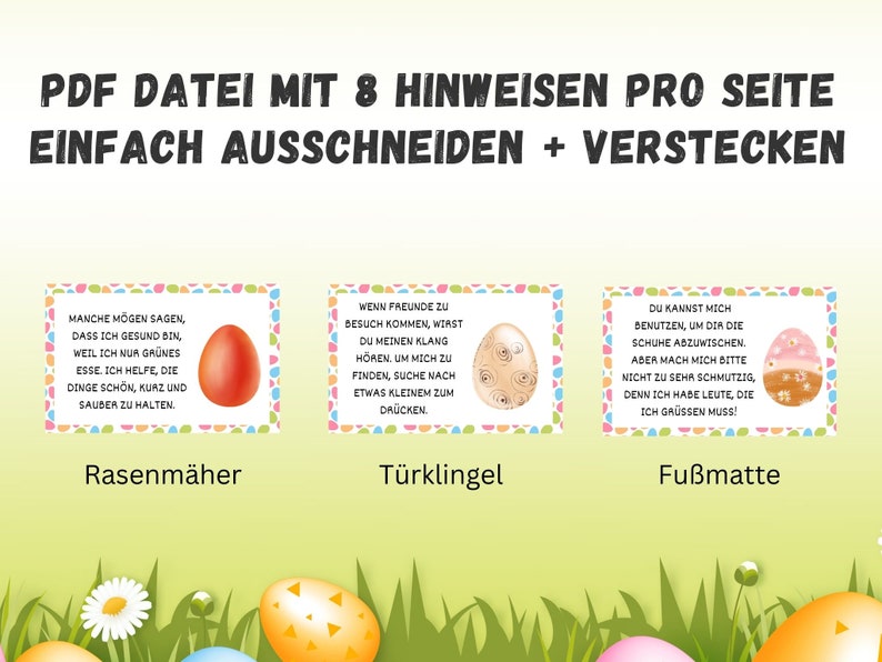 Schnitzeljagd für Ostern, Eiersuche für Kinder, Ostern Schatzsuche drinnen und draußen, Schnitzeljagd zum Ausdrucken PDF Bild 2