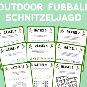 Fussball Schatzuche Outdoor, Fußball Schnitzeljagd im Garten, Schatzsuche Kindergeburtstag, Fußballspiel, Schnitzeljagd zum Ausdrucken PDF