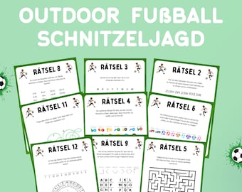 Outdoor soccer treasure hunt, soccer scavenger hunt in the garden, children's birthday party treasure hunt, soccer game, scavenger hunt to print out PDF