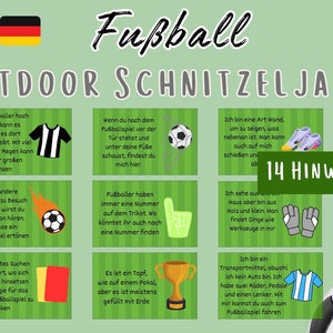 Scavenger hunt for children, in the garden, football treasure hunt outdoor, scavenger hunt to print out PDF, treasure hunt for children&#39;s birthdays