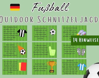 Scavenger hunt for children, in the garden, football treasure hunt outdoor, scavenger hunt to print out PDF, treasure hunt for children's birthdays