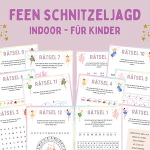 Fairy scavenger hunt for kids, treasure hunt for home, birthday party scavenger hunt to print PDF, treasure hunt for kids