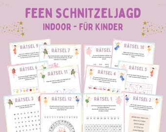 Búsqueda del tesoro de hadas para niños, búsqueda del tesoro para el hogar, búsqueda del tesoro para fiestas de cumpleaños para imprimir en PDF, búsqueda del tesoro para niños