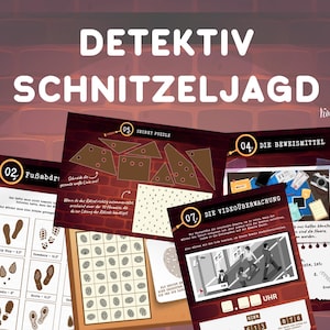 Krimi Schatzsuche für Kinder, Detektiv Schnitzeljagd zum Ausdrucken, Kinder Escape Room, Detektiv Kindergeburtstag Idee, Rätsel als PDF