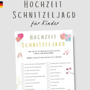 Wedding treasure hunt for children, wedding scavenger hunt, wedding games for children, wedding activity, children&#39;s activity at wedding
