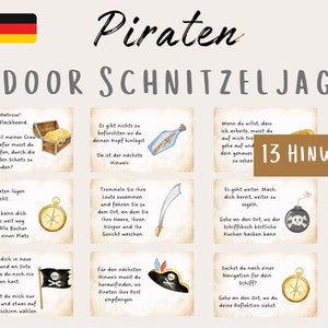 Scavenger hunt for children, at home, pirate treasure hunt outdoors, scavenger hunt to print out PDF, treasure hunt for children&#39;s birthdays