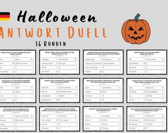 Halloween party game, fun Halloween game with 16 rounds, Halloween family game, Halloween quiz, game for children and adults