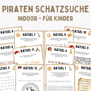 Pirate treasure hunt for children, treasure hunt for home, pirate scavenger hunt to print out PDF, treasure hunt for children&#39;s birthday