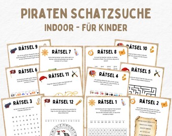 Piratenspeurtocht voor kinderen, speurtocht voor thuis, piratenspeurtocht om PDF af te drukken, speurtocht voor kinderverjaardagsfeestjes
