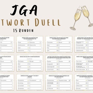 JGA game women - fun party game, JGA game with 15 rounds, bachelorette party game, bridal shower, wedding game
