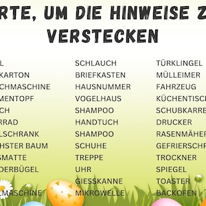 Schnitzeljagd für Ostern, Eiersuche für Kinder, Ostern Schatzsuche drinnen und draußen, Schnitzeljagd zum Ausdrucken PDF Bild 3