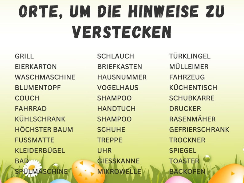 Schnitzeljagd für Ostern, Eiersuche für Kinder, Ostern Schatzsuche drinnen und draußen, Schnitzeljagd zum Ausdrucken PDF Bild 3