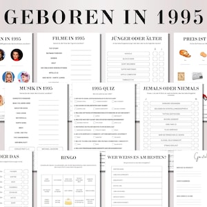 30th Birthday Game Born in 1995 Games Bundle | Printable 30 Years Birthday Party Game | 1994 Birthday Quiz Game, Bingo, Quiz