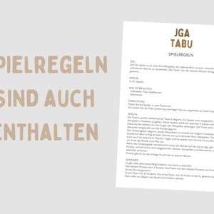 Junggesellenabschied Spiel Tabu Karten, JGA Tabu Spiel, Junggesellinnenabschied Frauen Spiel, Sofort-Download PDF Bild 3