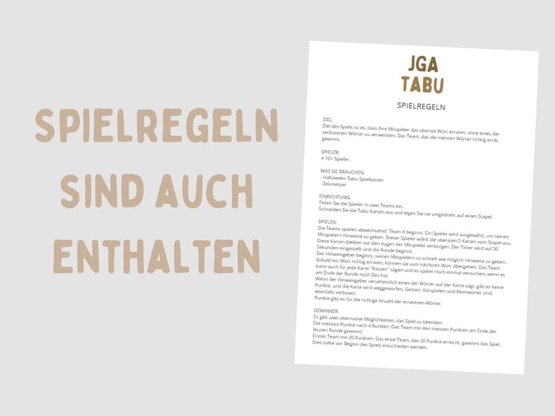 Junggesellenabschied Spiel Tabu Karten, JGA Tabu Spiel, Junggesellinnenabschied Frauen Spiel, Sofort-Download PDF Bild 3