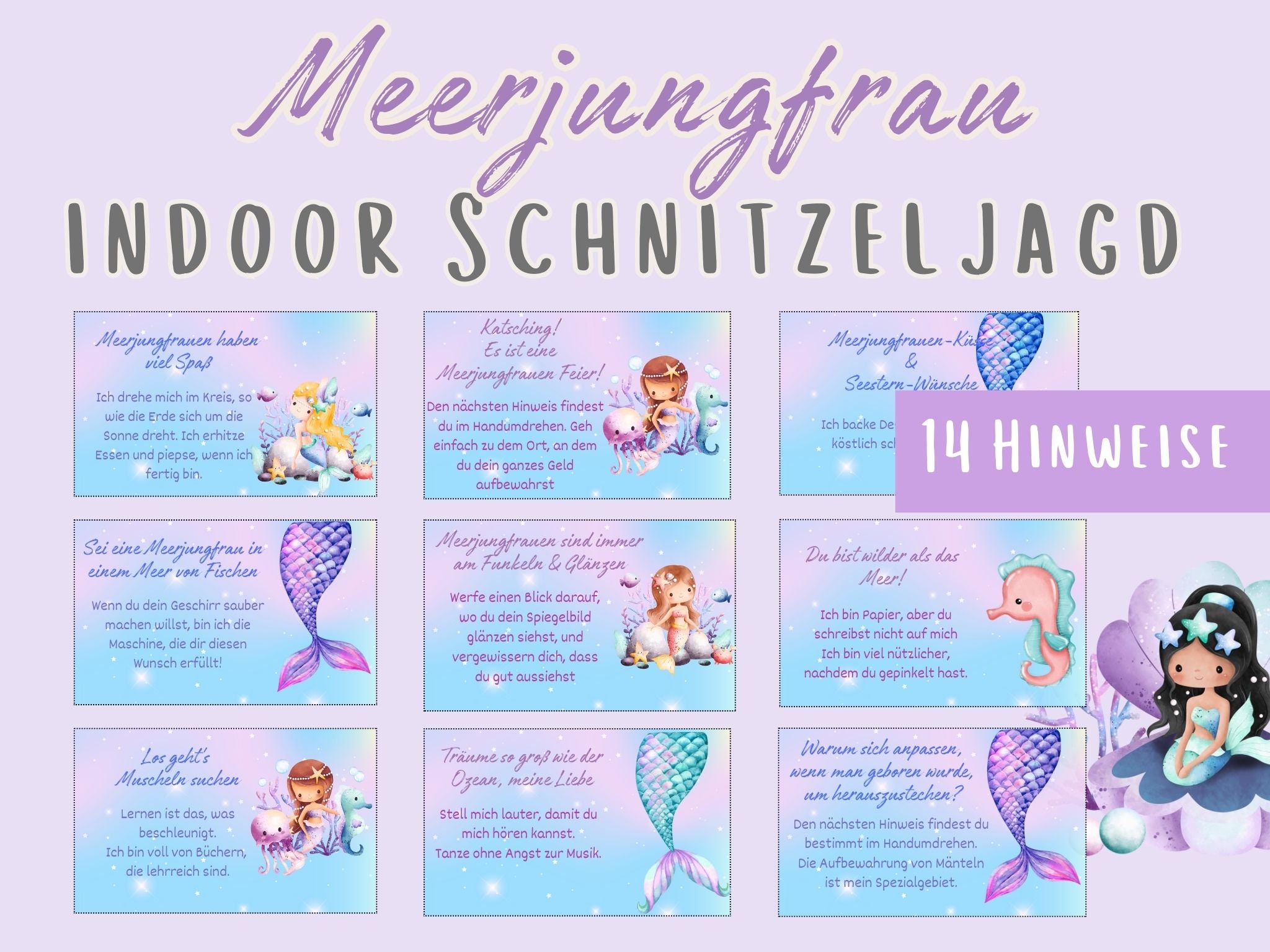 Schnitzeljagd für Mädchen, im Haus, Meerjungfrau Schatzsuche Indoor ...