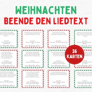 Weihnachtssongs Spiel, Rätselspiel für Weihnachten, Weihnachten Familienaktivität, Weihnachtsfeier Spiel für Kinder und Erwachsene