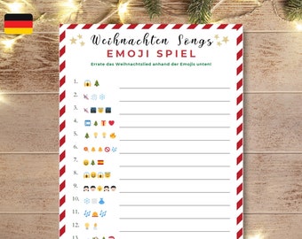 Christmas carols game, fun Christmas game, Christmas family activity, Christmas party game for children and adults