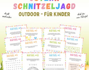 Easter scavenger hunt, egg hunt for children, Easter treasure hunt in the garden, Easter egg hunt game, printable scavenger hunt PDF