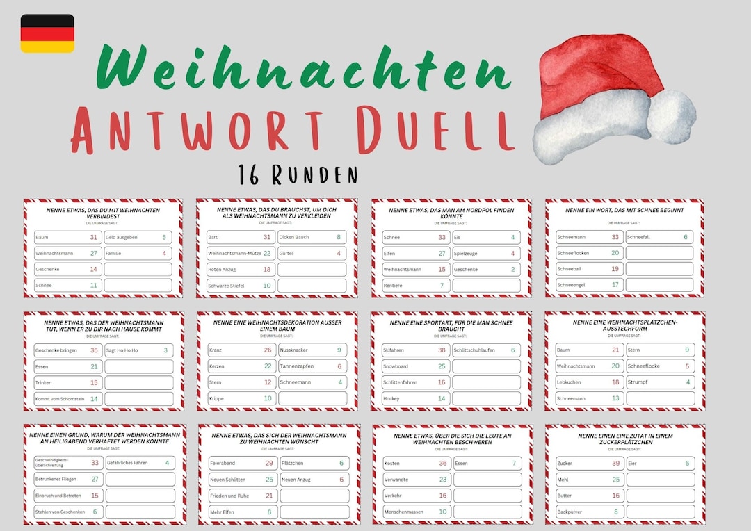 Weihnachtsfeier Party Spiel, lustiges Weihnachtsspiel, Weihnachten