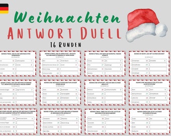 Christmas party game, fun Christmas game, Christmas family game, Christmas quiz, game for children and adults