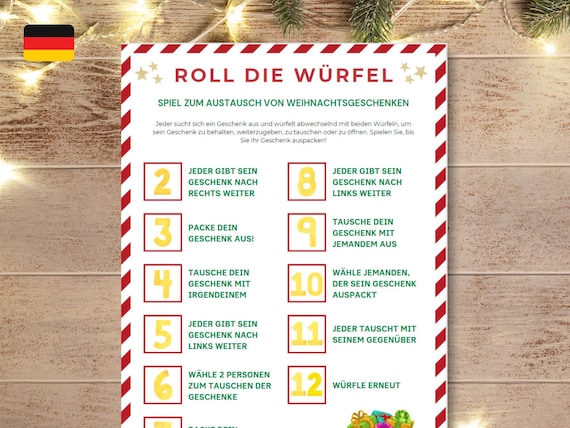 Weihnachten Wichtelspiel, Weihnachtsfeier Spiele Familie, Weihnachten Geschenkspiel, Lustige Aktivität für Weihnachten Kinder & Erwachsene